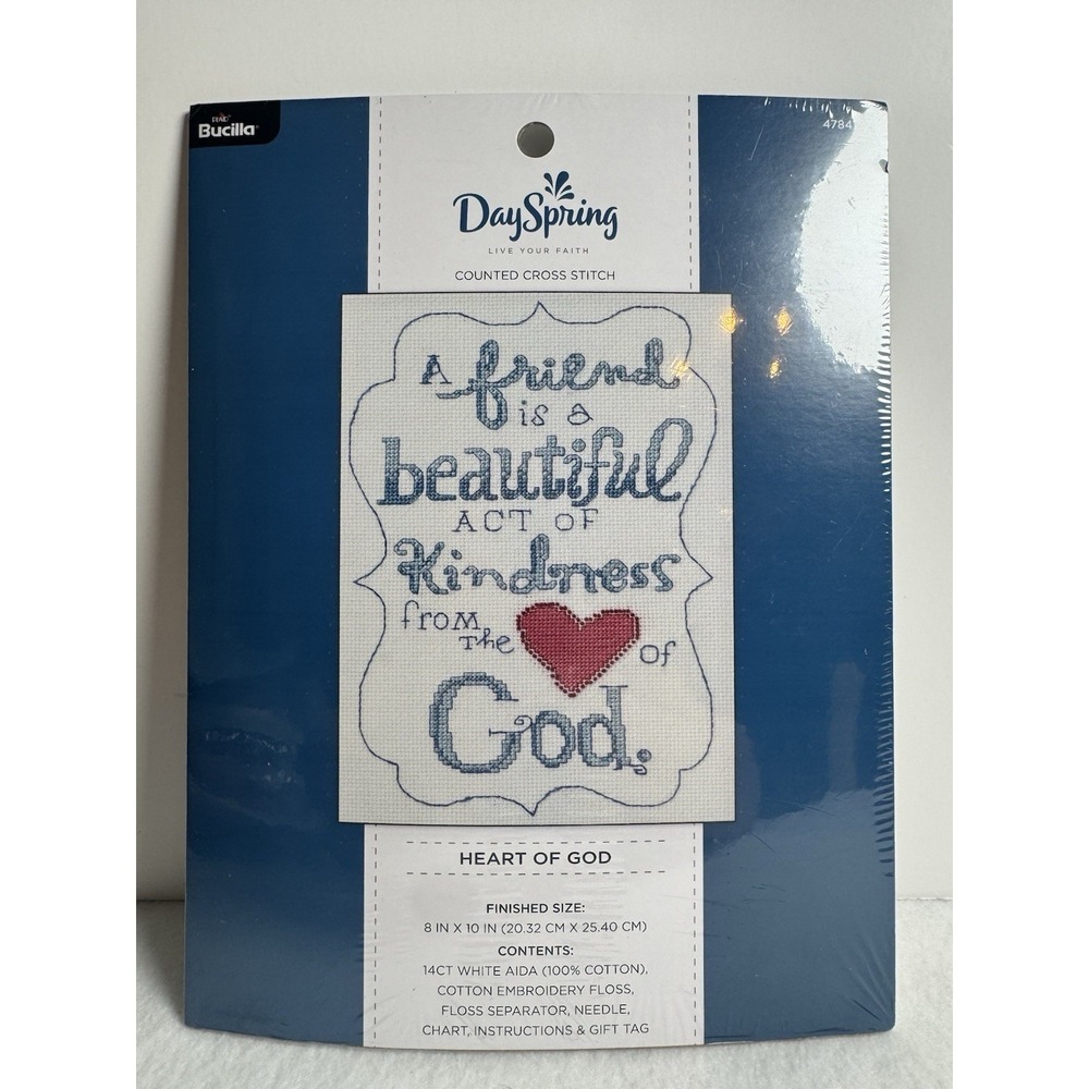 Bucilla Dayspring Heart of God counted cross stitch kit friendship religious